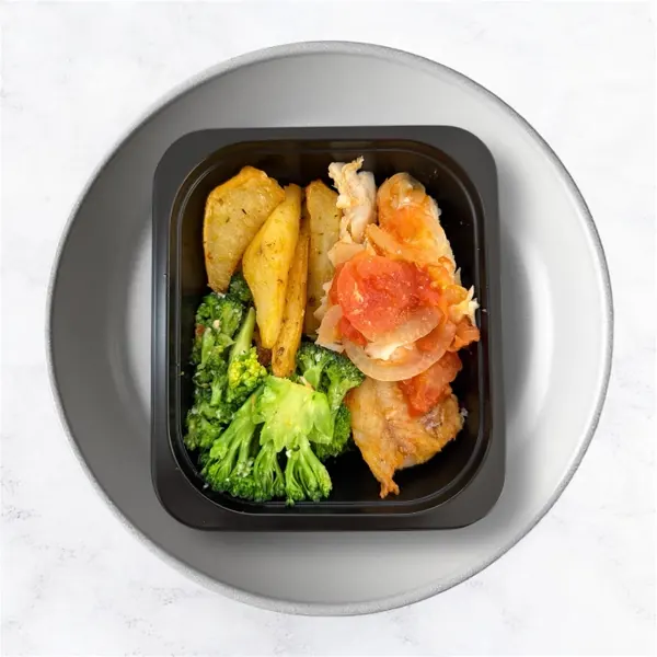 Marmita low carb de peixe com brócolis e batata