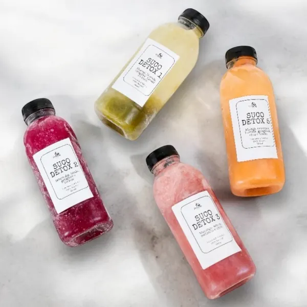 Garrafas de suco detox de 500ml